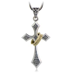 image-925 Silver Cross Pendant Retro Style