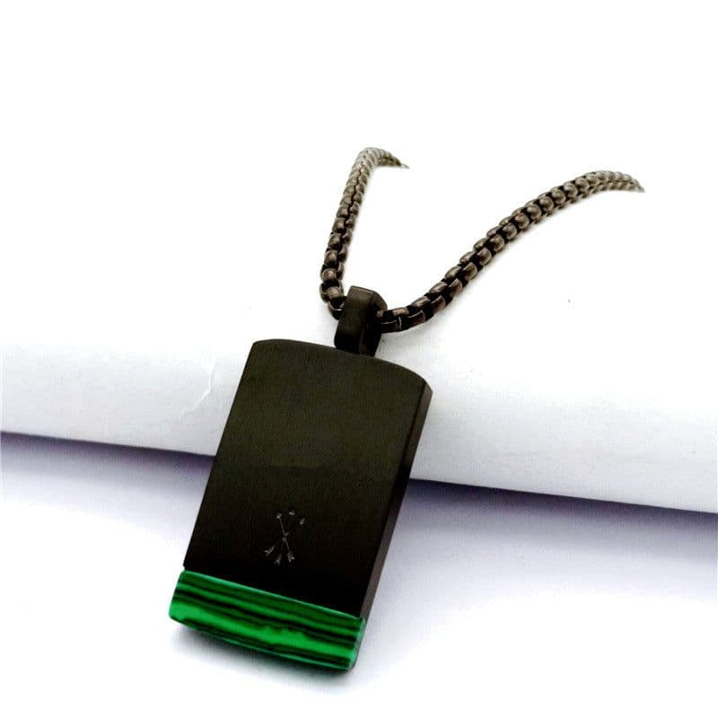 image-Chuangsheng Malachite Stainless Steel Necklace Pendant