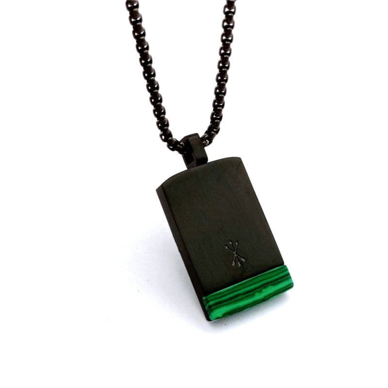 image-Chuangsheng Malachite Stainless Steel Necklace Pendant