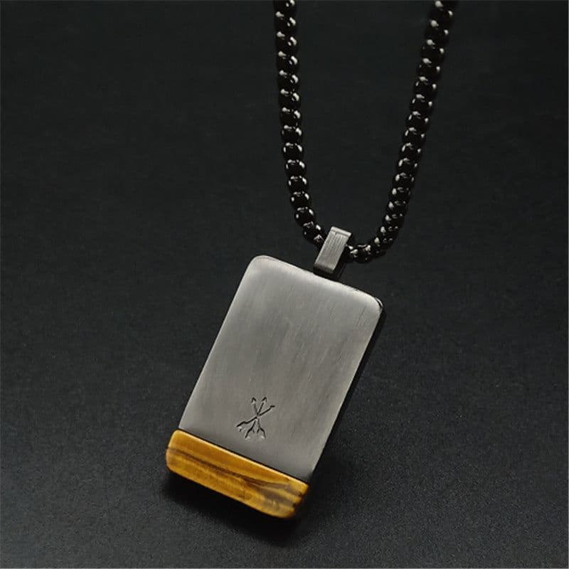 image-Chuangsheng Malachite Stainless Steel Necklace Pendant