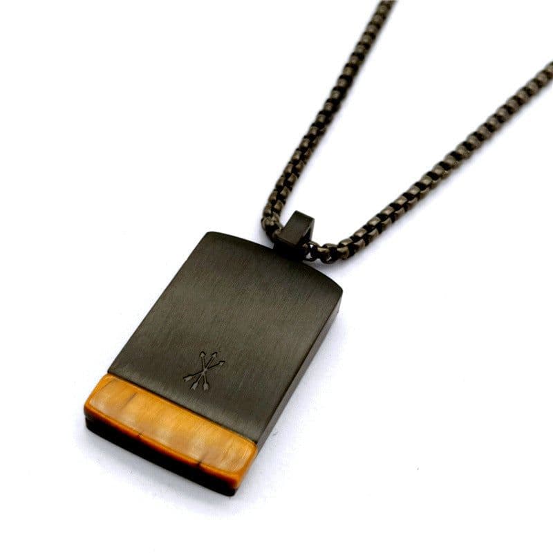 image-Chuangsheng Malachite Stainless Steel Necklace Pendant