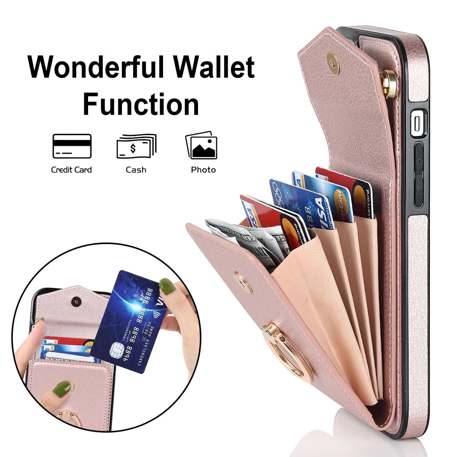 image-iPhone 14 Pro Max Leather Case with Ring Buckle