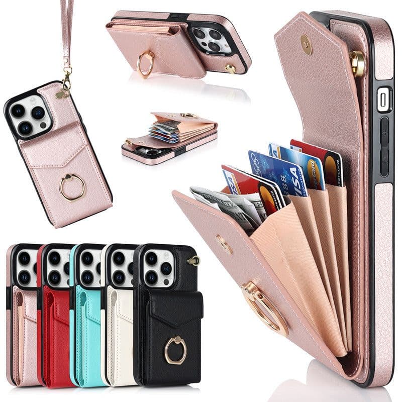 image-iPhone 14 Pro Max Leather Case with Ring Buckle