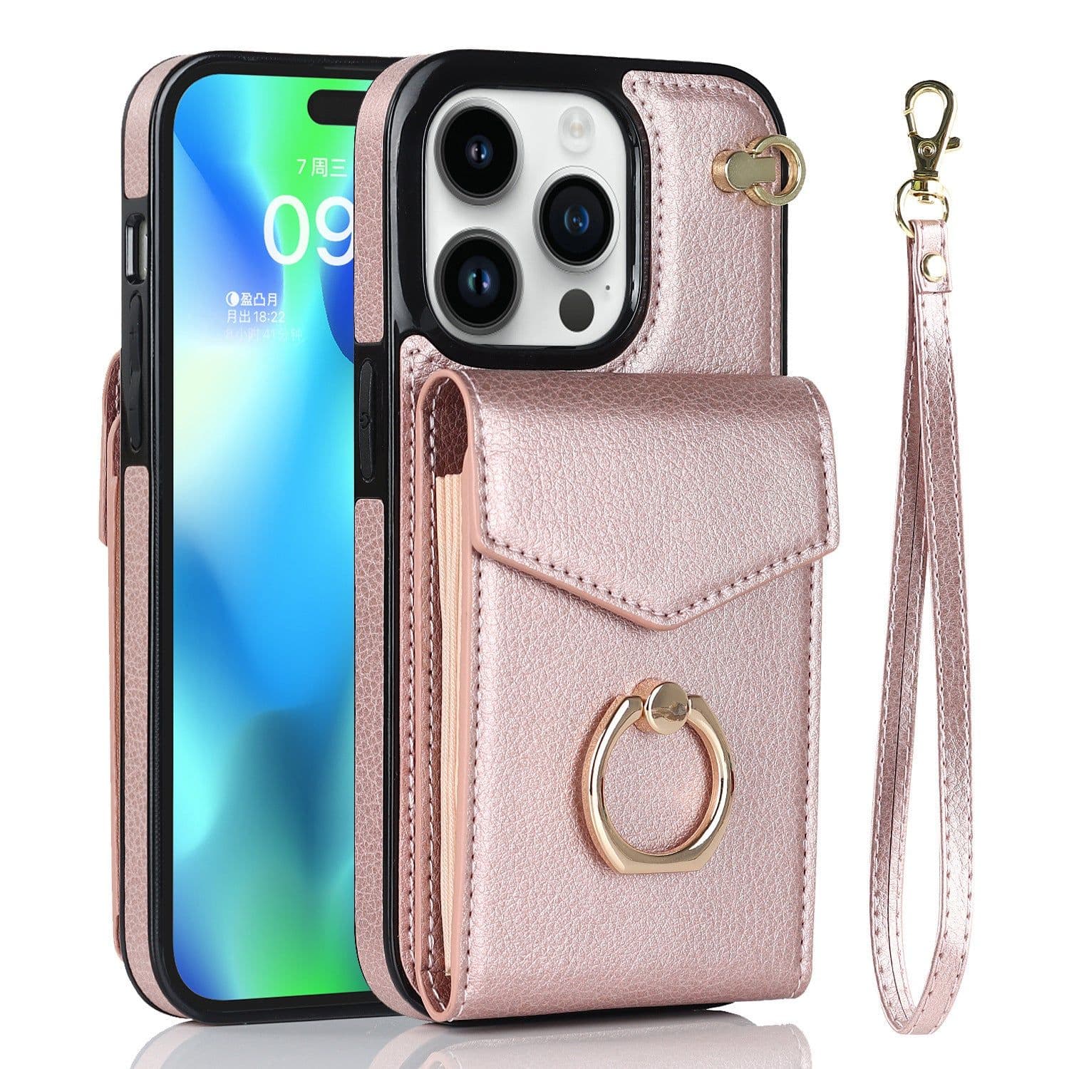 image-iPhone 14 Pro Max Leather Case with Ring Buckle