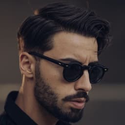 image-Men's Round Frame Retro Sunglasses