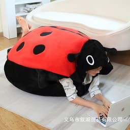 image-Large Beetle Plush Pillow Toy