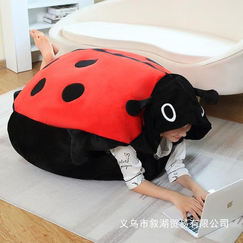 image-Large Beetle Plush Pillow Toy