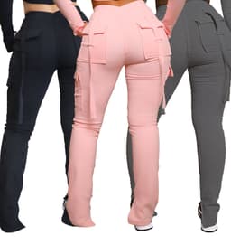 image-A5342 Double Sided Velvet Casual Pants Pink XXL