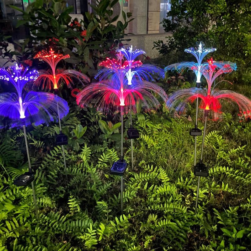 image-Solar LED Fiber Optic Jellyfish Light IP65 Waterproof
