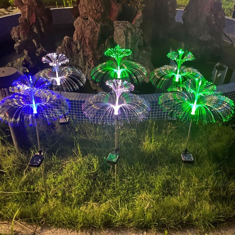 image-Solar LED Fiber Optic Jellyfish Light IP65 Waterproof
