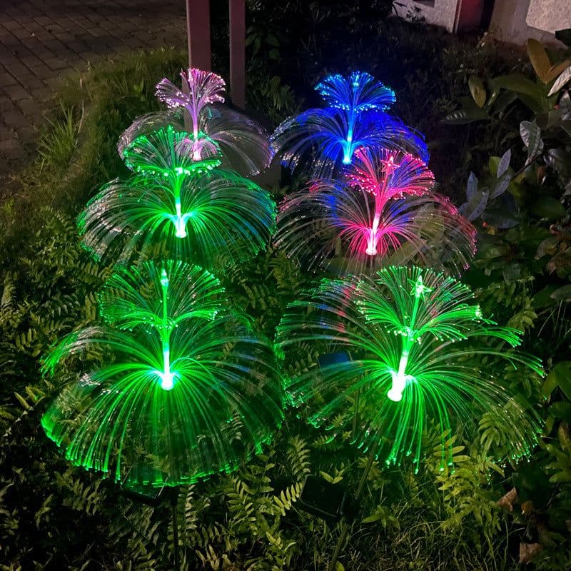 image-Solar LED Fiber Optic Jellyfish Light IP65 Waterproof