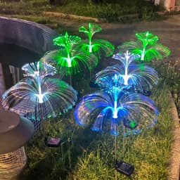 image-Solar LED Fiber Optic Jellyfish Light IP65 Waterproof