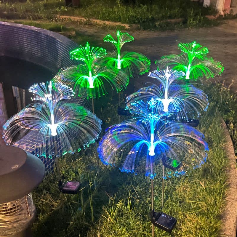 image-Solar LED Fiber Optic Jellyfish Light IP65 Waterproof