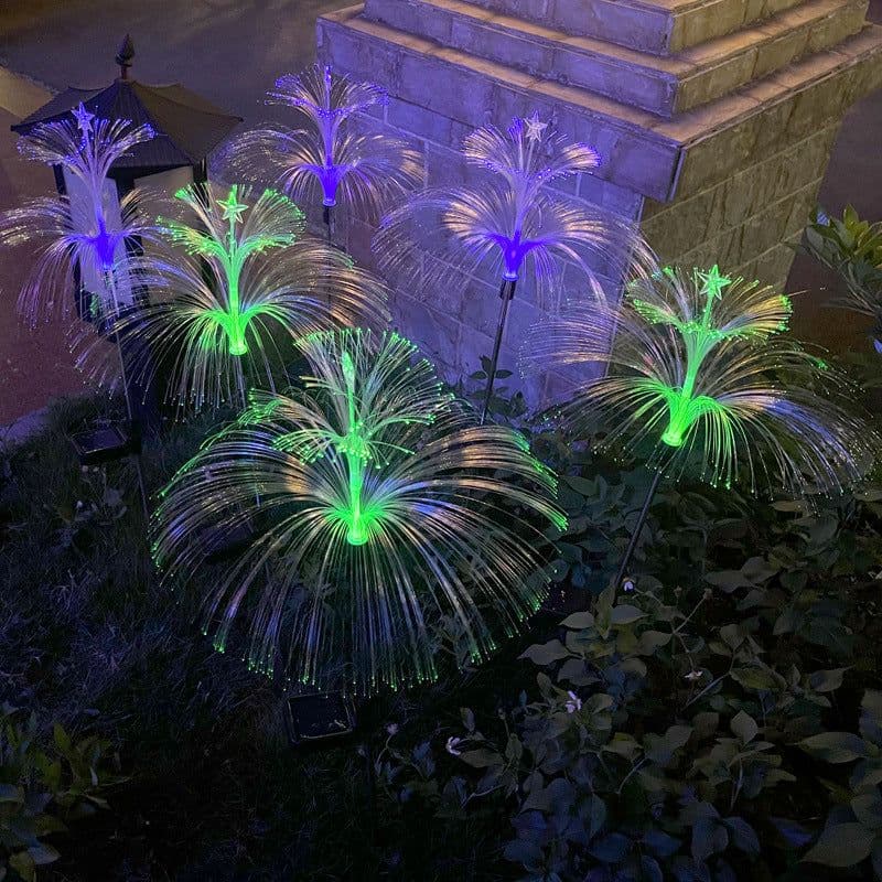 image-Solar LED Fiber Optic Jellyfish Light IP65 Waterproof