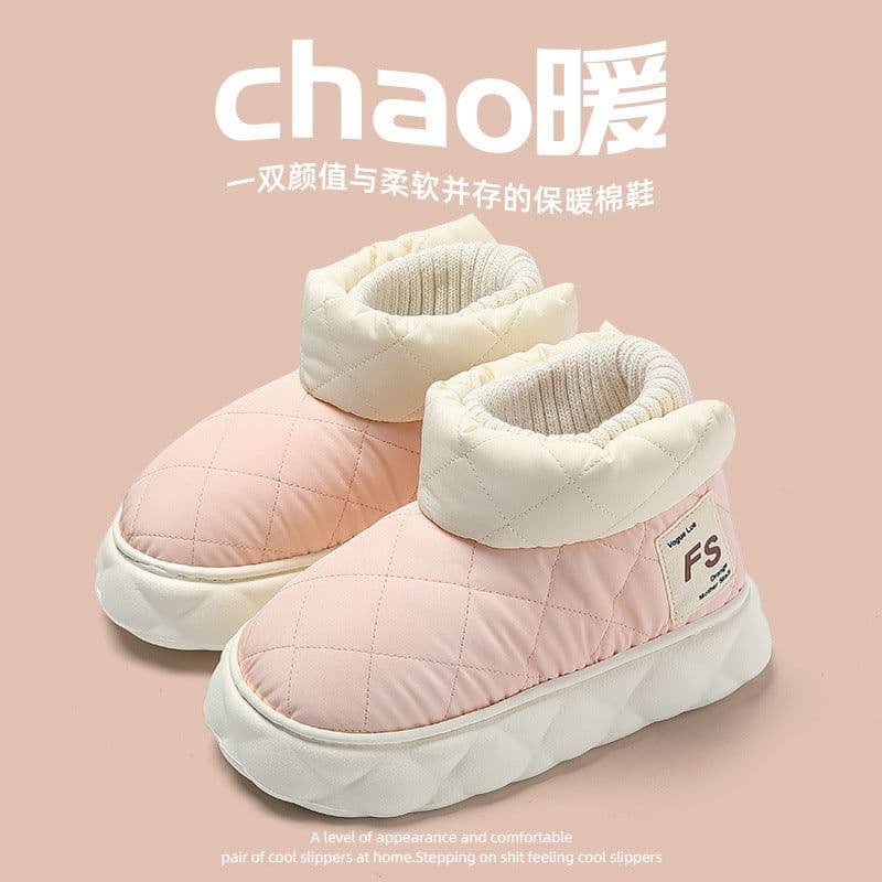 image-Waterproof Winter Cotton Slippers for Women