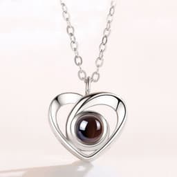 image-Projection Photo Necklace with 100 Languages I Love You