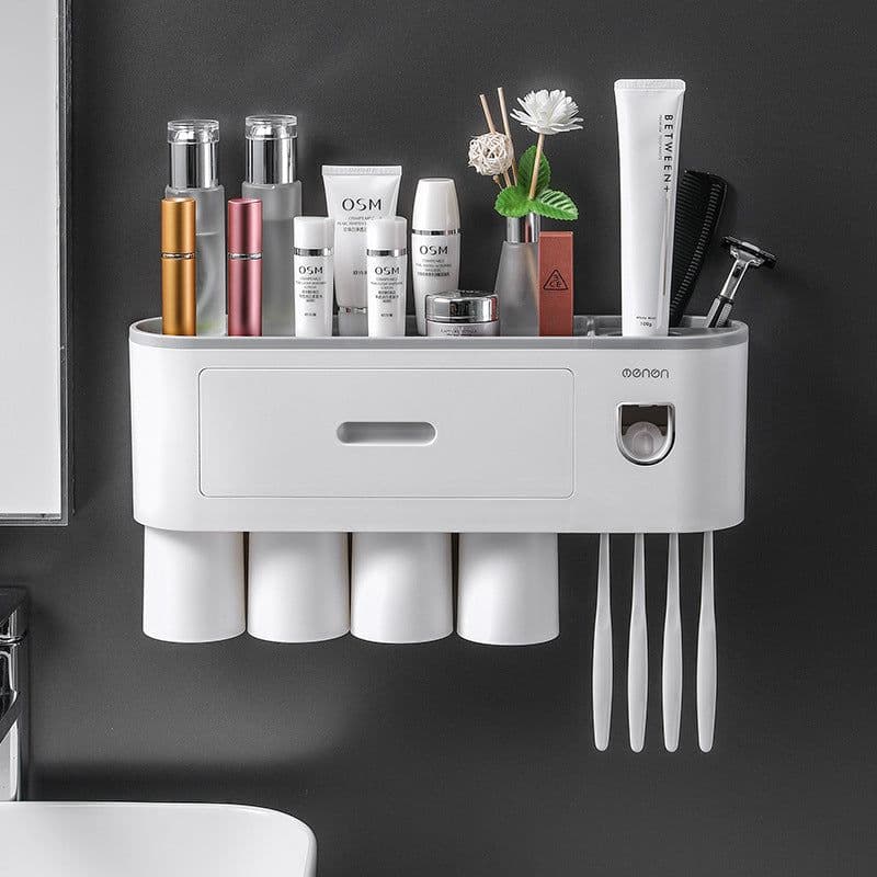 image-Creative Toothbrush Rack Suction Cup Wall Mount Storage