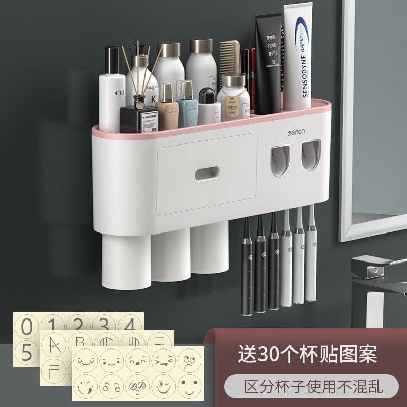 image-Creative Toothbrush Rack Suction Cup Wall Mount Storage