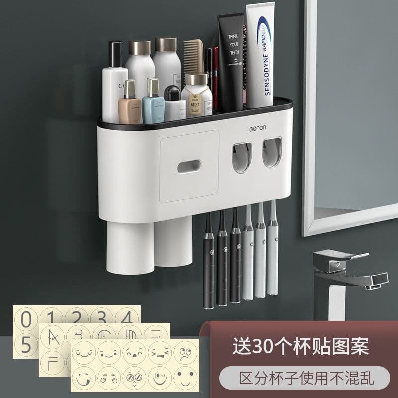 image-Creative Toothbrush Rack Suction Cup Wall Mount Storage