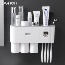 image-Creative Toothbrush Rack Suction Cup Wall Mount Storage