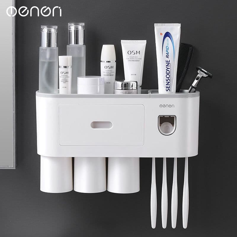 image-Creative Toothbrush Rack Suction Cup Wall Mount Storage