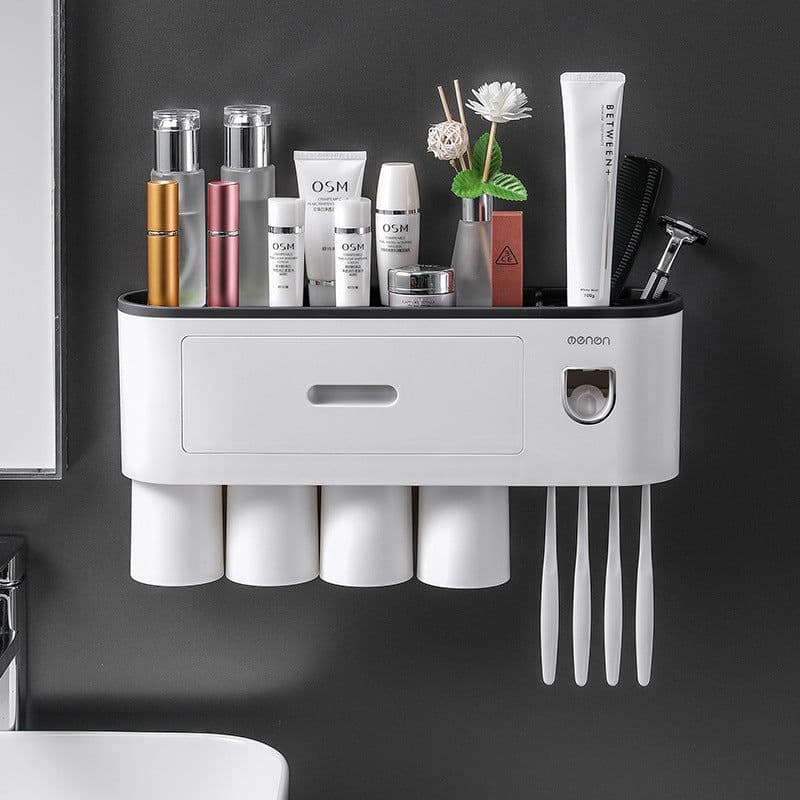 image-Creative Toothbrush Rack Suction Cup Wall Mount Storage