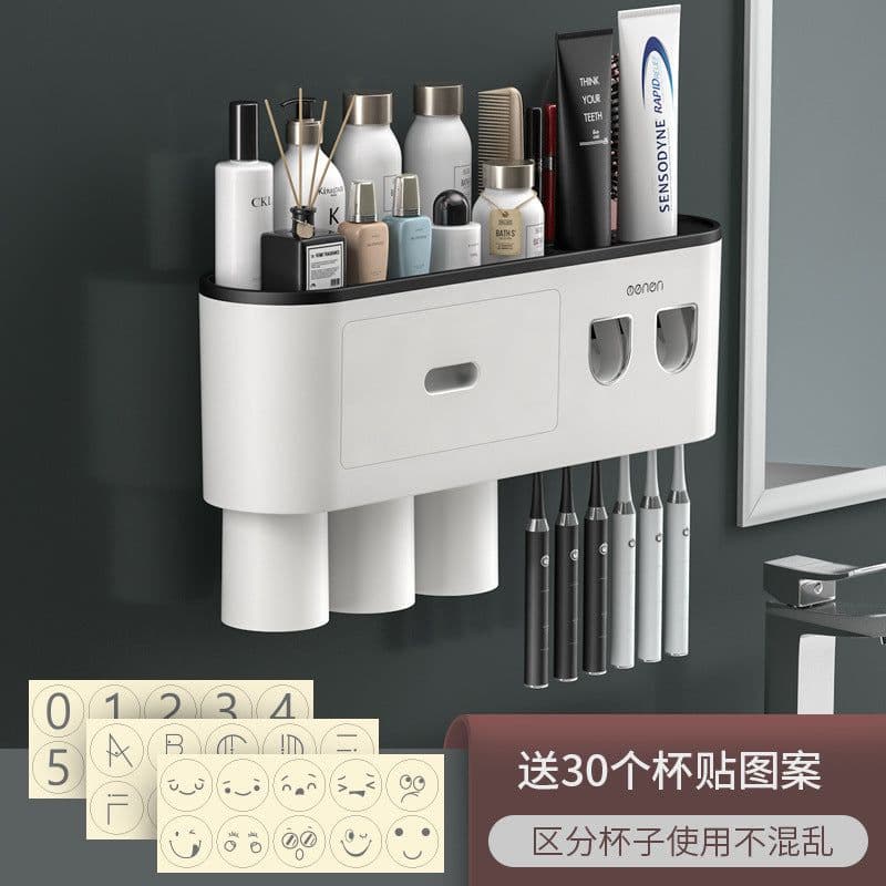 image-Creative Toothbrush Rack Suction Cup Wall Mount Storage