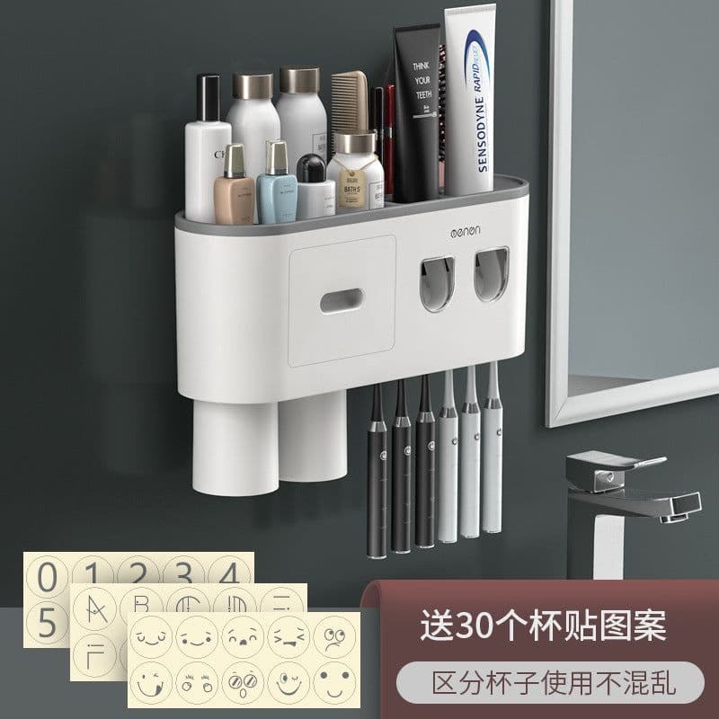image-Creative Toothbrush Rack Suction Cup Wall Mount Storage
