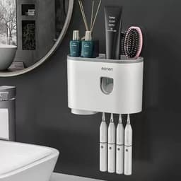 image-Creative Toothbrush Rack Suction Cup Wall Mount Storage