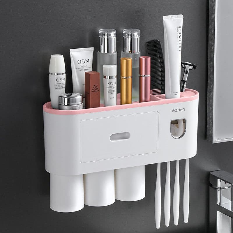image-Creative Toothbrush Rack Suction Cup Wall Mount Storage