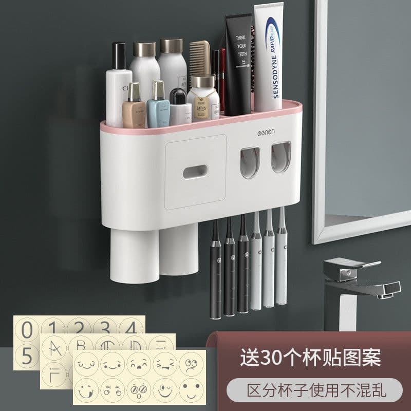 image-Creative Toothbrush Rack Suction Cup Wall Mount Storage