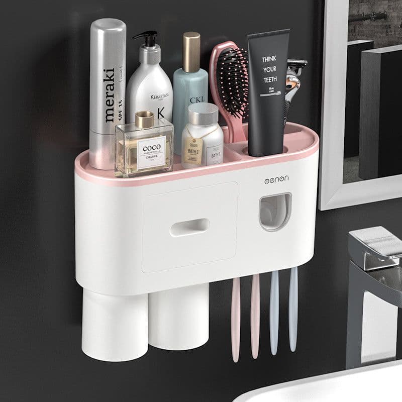 image-Creative Toothbrush Rack Suction Cup Wall Mount Storage