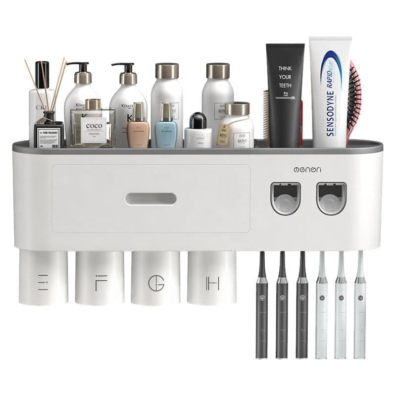 image-Creative Toothbrush Rack Suction Cup Wall Mount Storage
