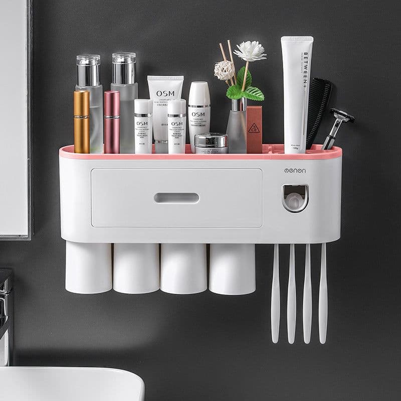 image-Creative Toothbrush Rack Suction Cup Wall Mount Storage