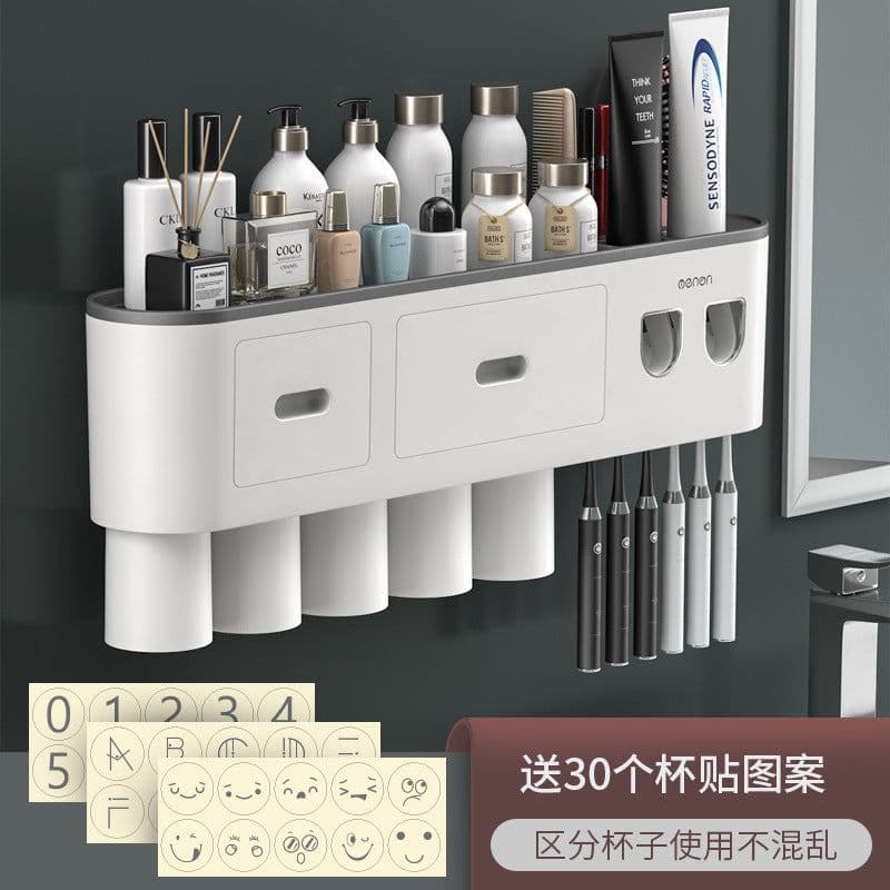 image-Creative Toothbrush Rack Suction Cup Wall Mount Storage