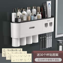 image-Creative Toothbrush Rack Suction Cup Wall Mount Storage