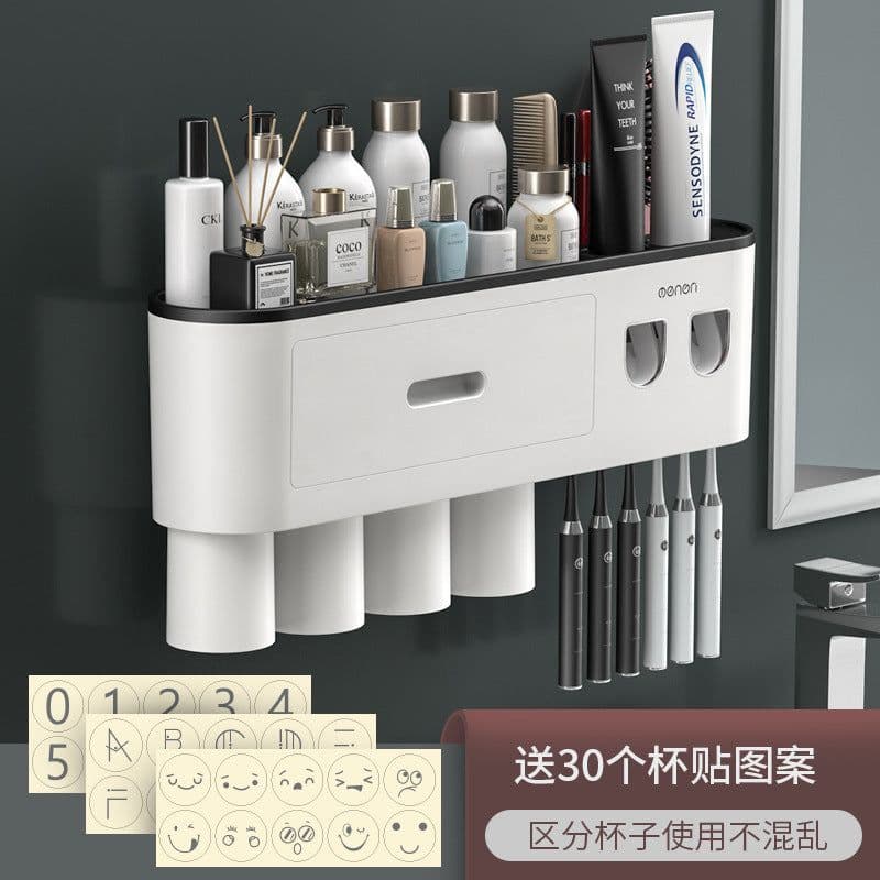 image-Creative Toothbrush Rack Suction Cup Wall Mount Storage