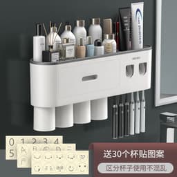 image-Creative Toothbrush Rack Suction Cup Wall Mount Storage