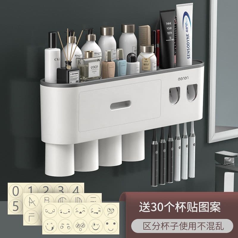 image-Creative Toothbrush Rack Suction Cup Wall Mount Storage