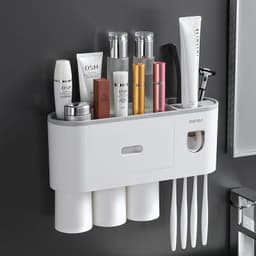 image-Creative Toothbrush Rack Suction Cup Wall Mount Storage