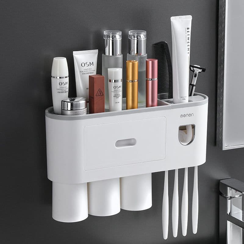 image-Creative Toothbrush Rack Suction Cup Wall Mount Storage