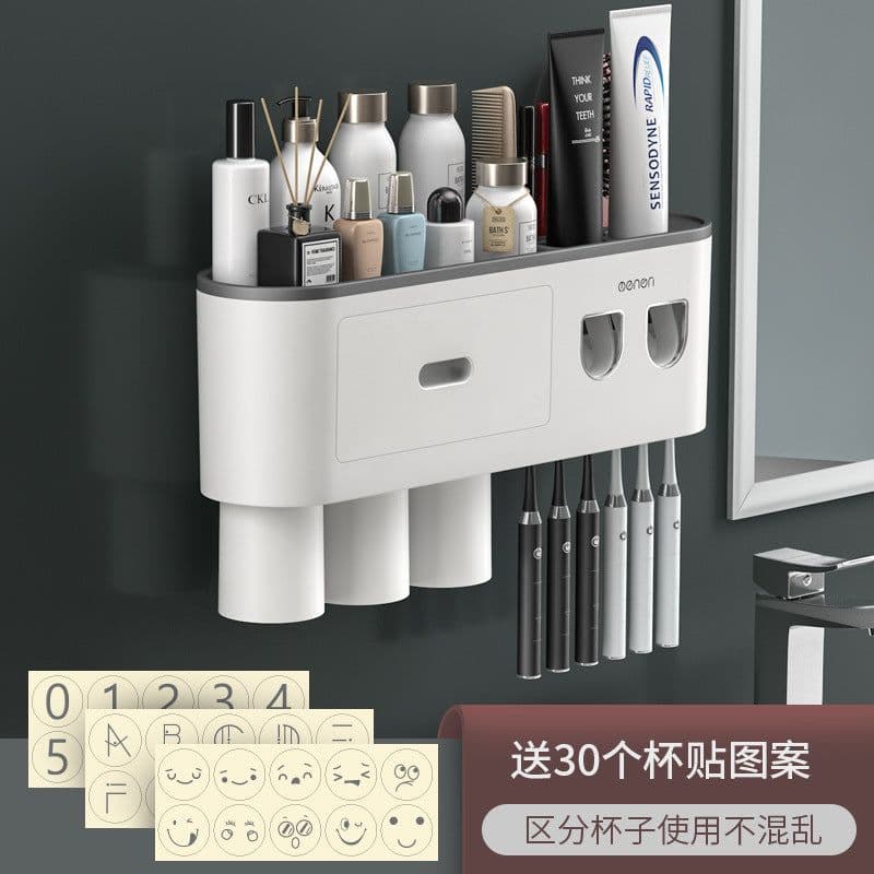 image-Creative Toothbrush Rack Suction Cup Wall Mount Storage