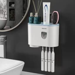 image-Creative Toothbrush Rack Suction Cup Wall Mount Storage