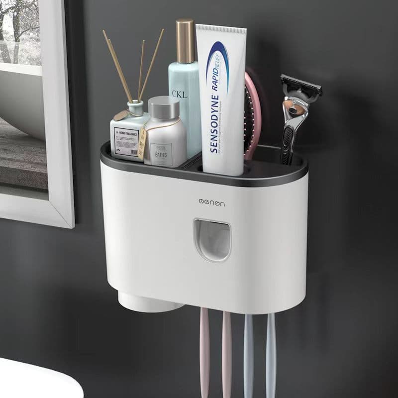 image-Creative Toothbrush Rack Suction Cup Wall Mount Storage