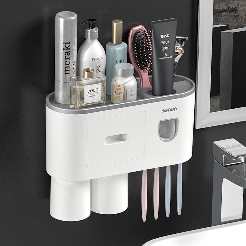 image-Creative Toothbrush Rack Suction Cup Wall Mount Storage