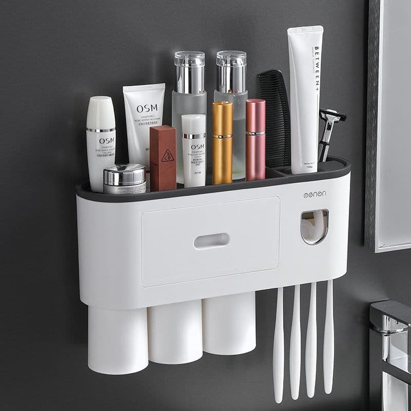 image-Creative Toothbrush Rack Suction Cup Wall Mount Storage