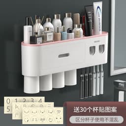 image-Creative Toothbrush Rack Suction Cup Wall Mount Storage