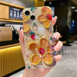 image-iPhone 15 Phone Case with Floral Oil Painting Design