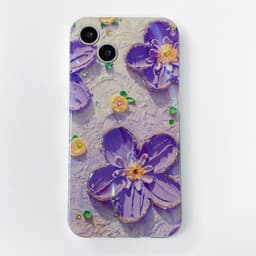 image-iPhone 15 Phone Case with Floral Oil Painting Design