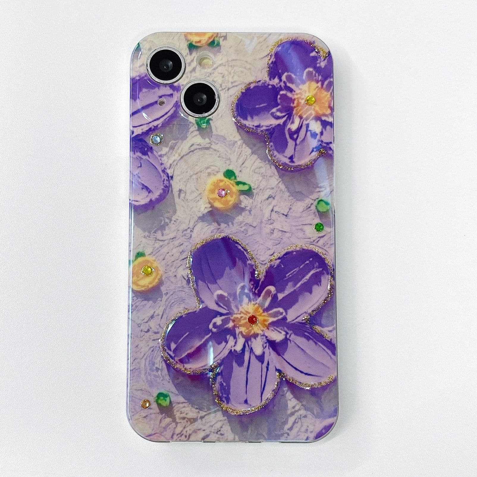 image-iPhone 15 Phone Case with Floral Oil Painting Design